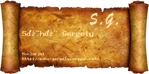 Sáhó Gergely névjegykártya